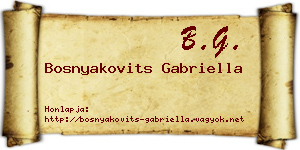 Bosnyakovits Gabriella névjegykártya